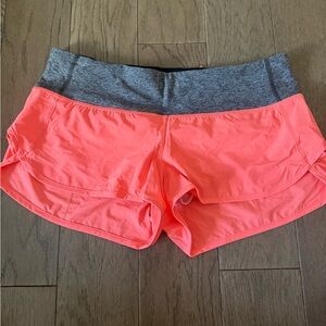 Lululemon Women's Coral and Gray Shorts